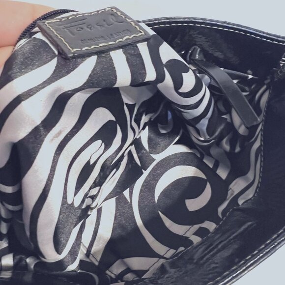 Fossil Black Leather Y2K Clutch Metal Frame Snap Shut Purse-Casual-Dinning - Picture 7 of 12